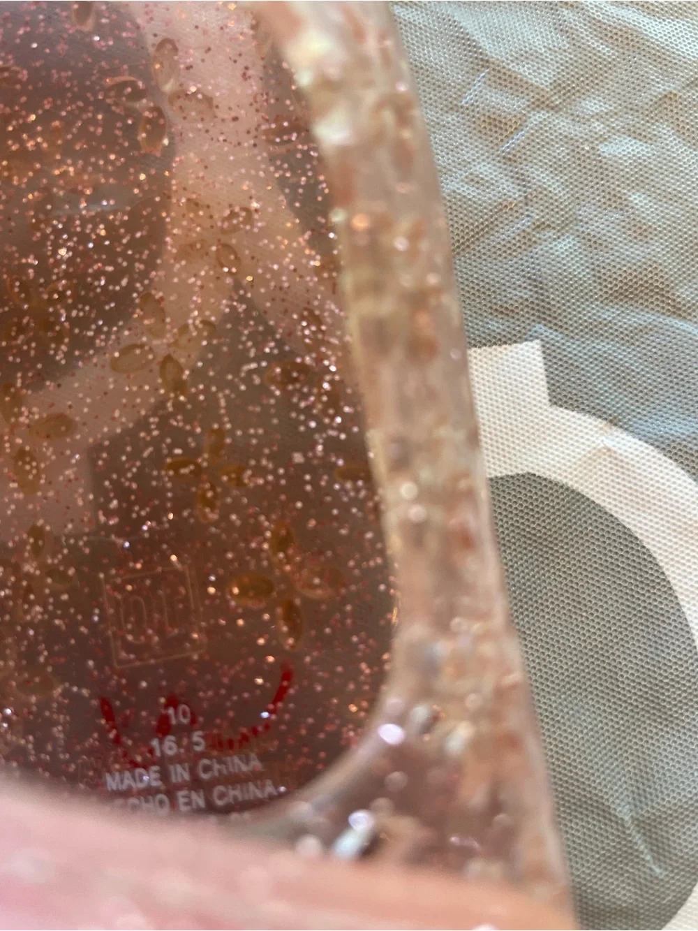 Girls adorable old navy Pink Glitter Jelly sandals Bow toddler 10 waterproof sun
